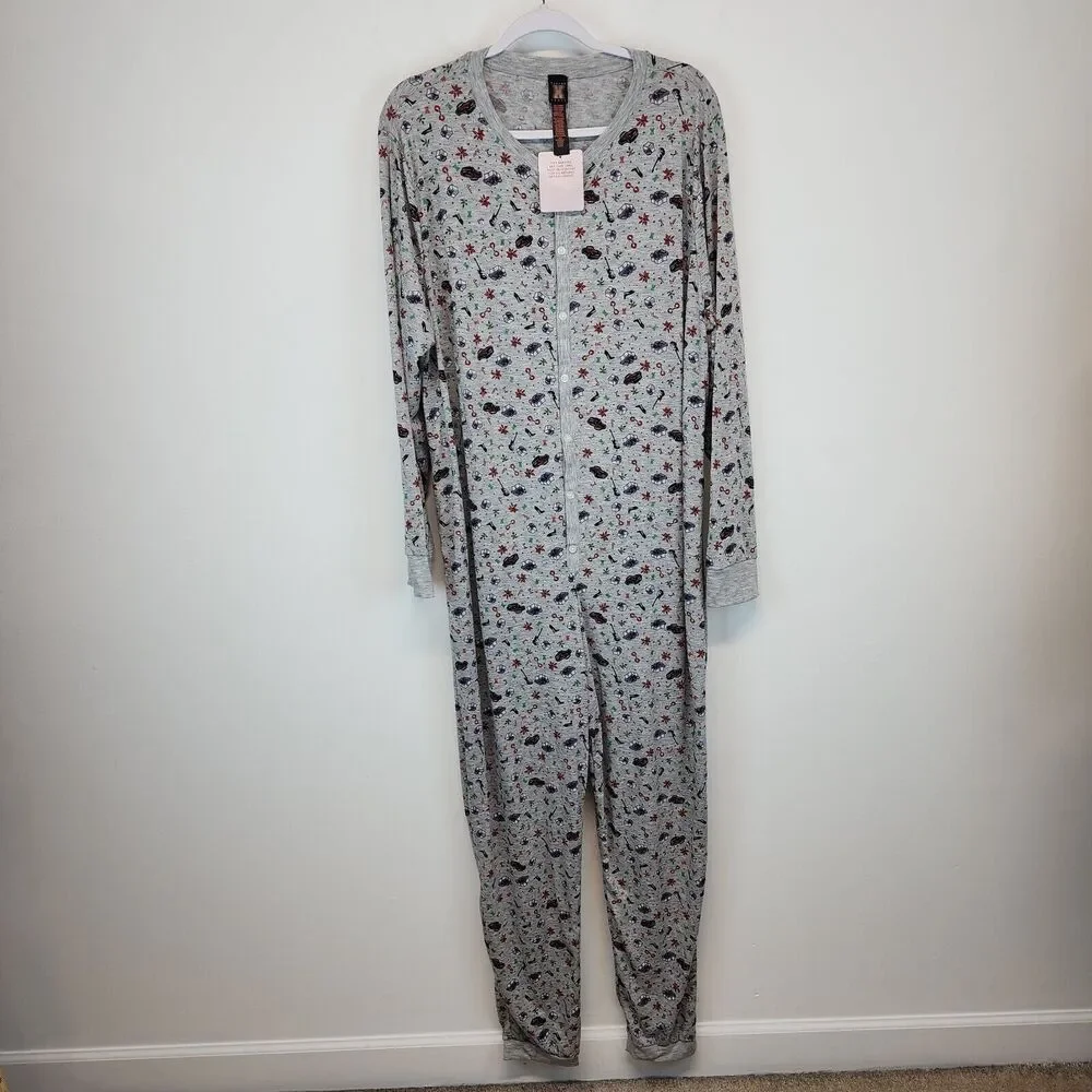 Savage X Fenty Mens Holiday Jumper Pajamas Size M Long Johns Open Back One Piece